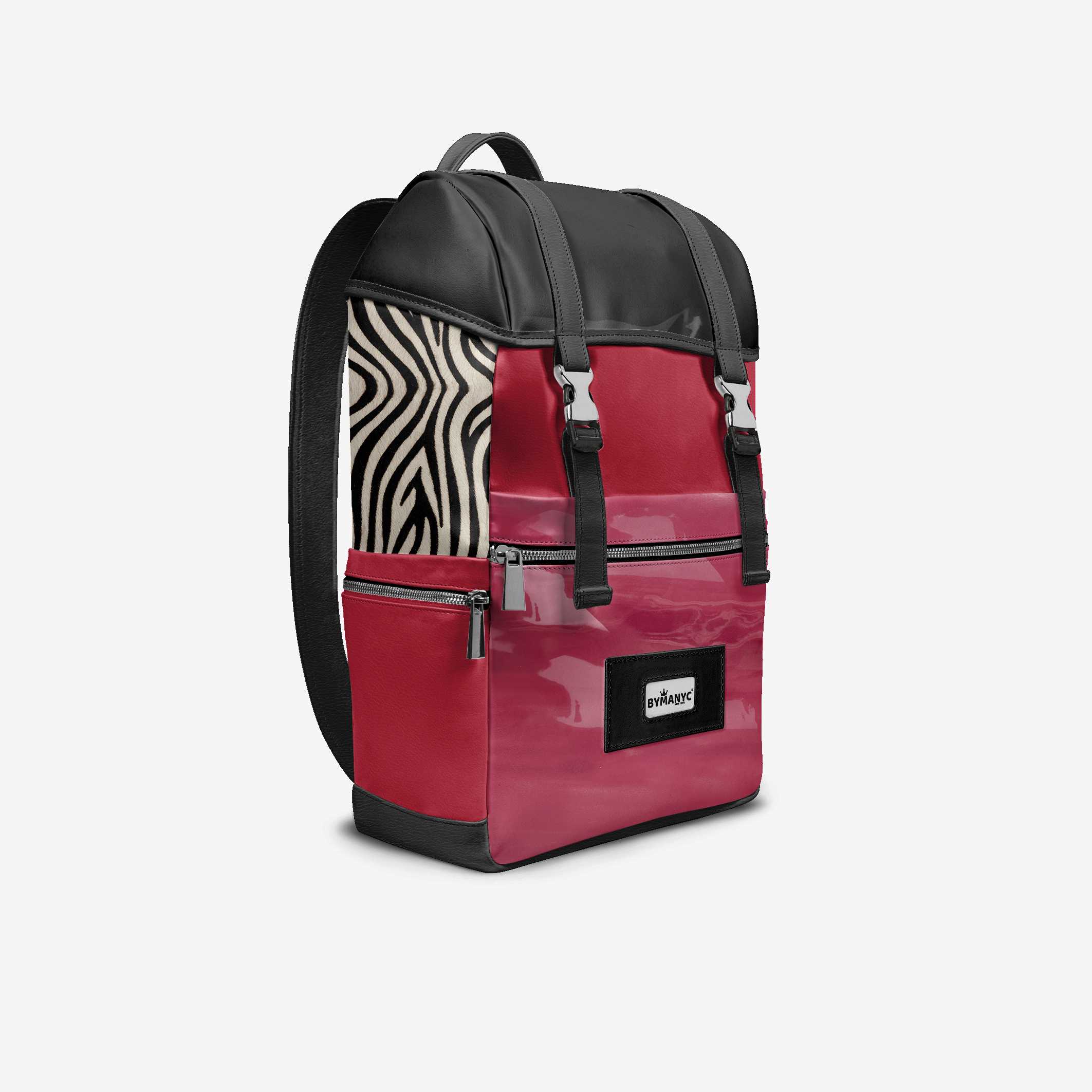 BYMANYC ® New York – NYC COUTURE Backpack in Fierce Red & Noir Zebra - BYMANYC ® New York