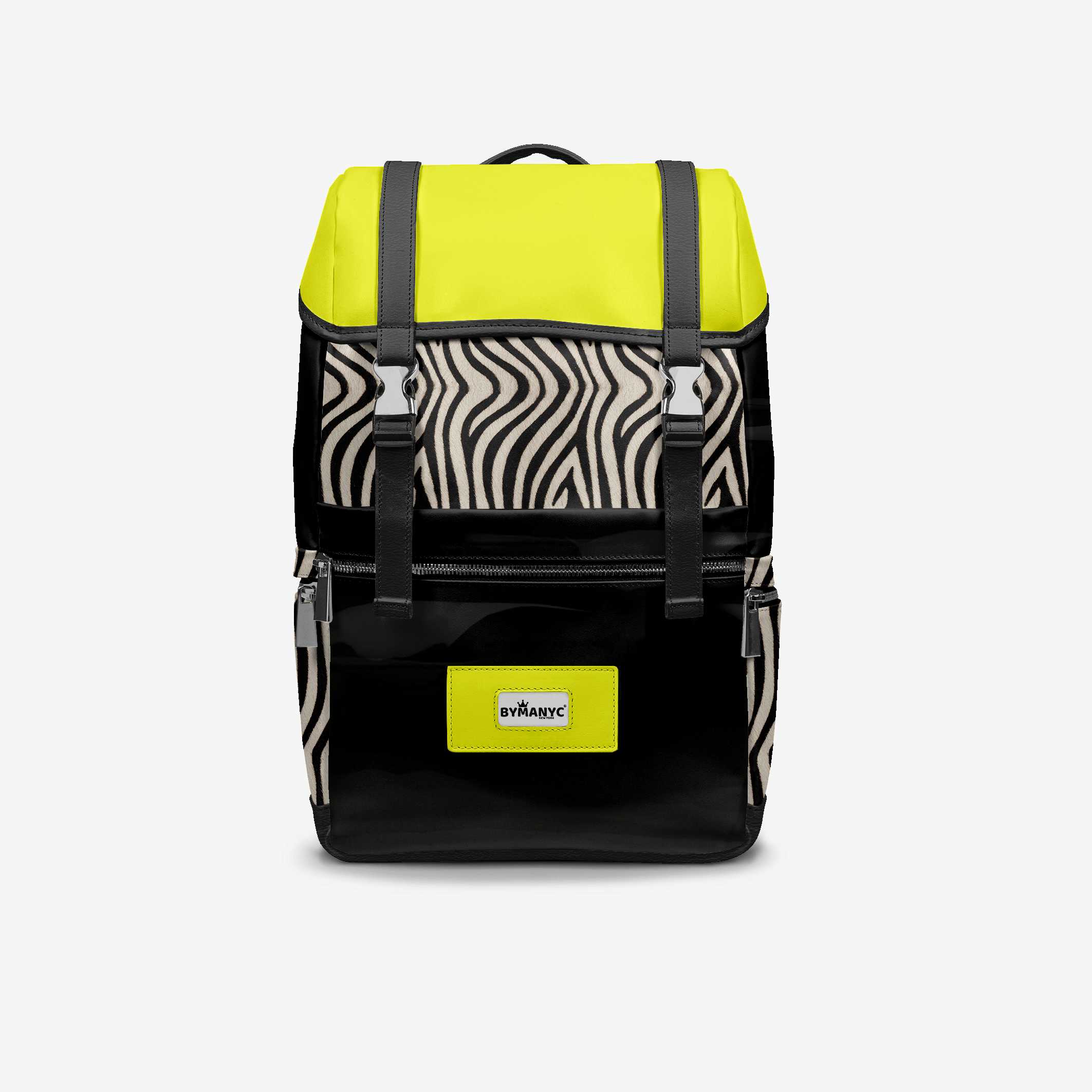 BYMANYC ® New York – NYC COUTURE Backpack in Zebra Print & Neon Yellow - BYMANYC ® New York