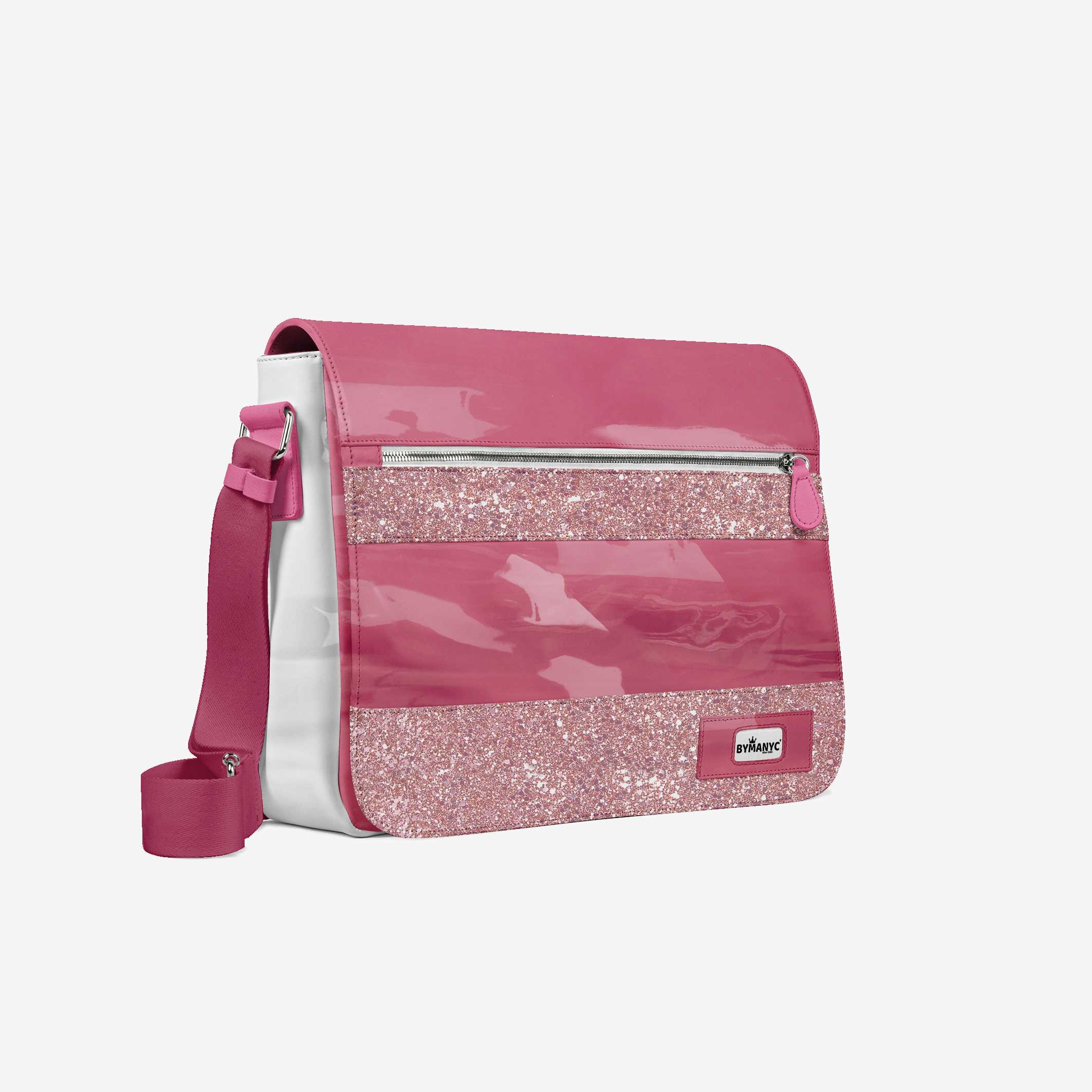 Glitter Pink Messenger Bag 16” | BYMANYC ® New York Glam Street Edition - BYMANYC ® New York