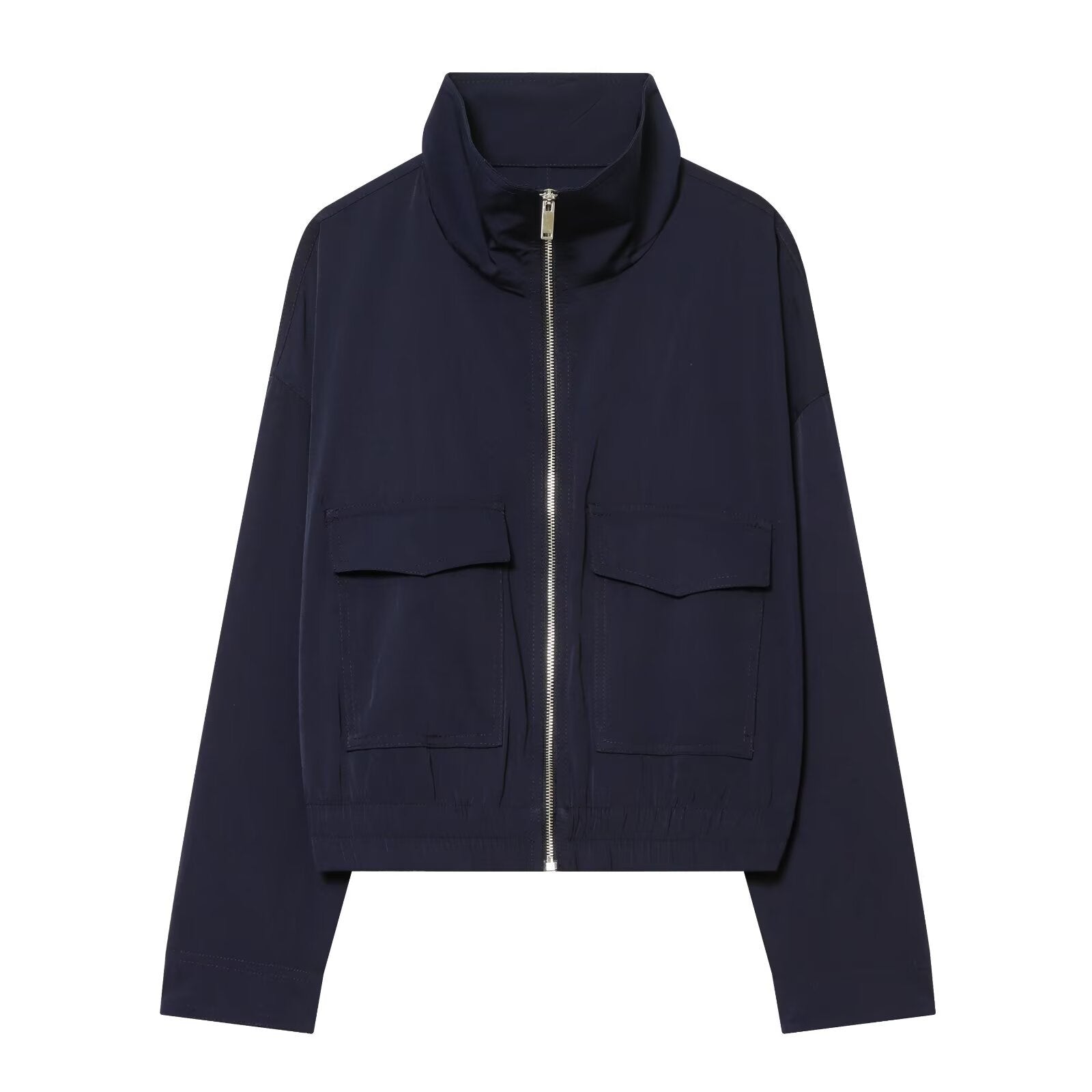 Women's Jacket Navy Blue Utility BYMANYC ® New York SOHO NAVY HIGH COLLAR BOMBER - New Collection