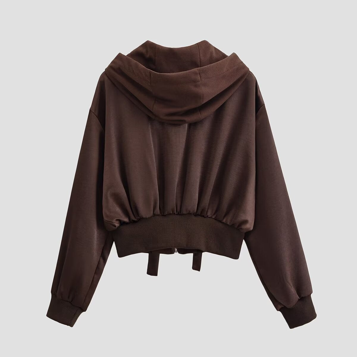 Women's Satin Cropped Zip-Up Hoodie Jacket BYMANYC ® New York CONTEMPORARY VIBRANT MODERN FASHION - New Collection