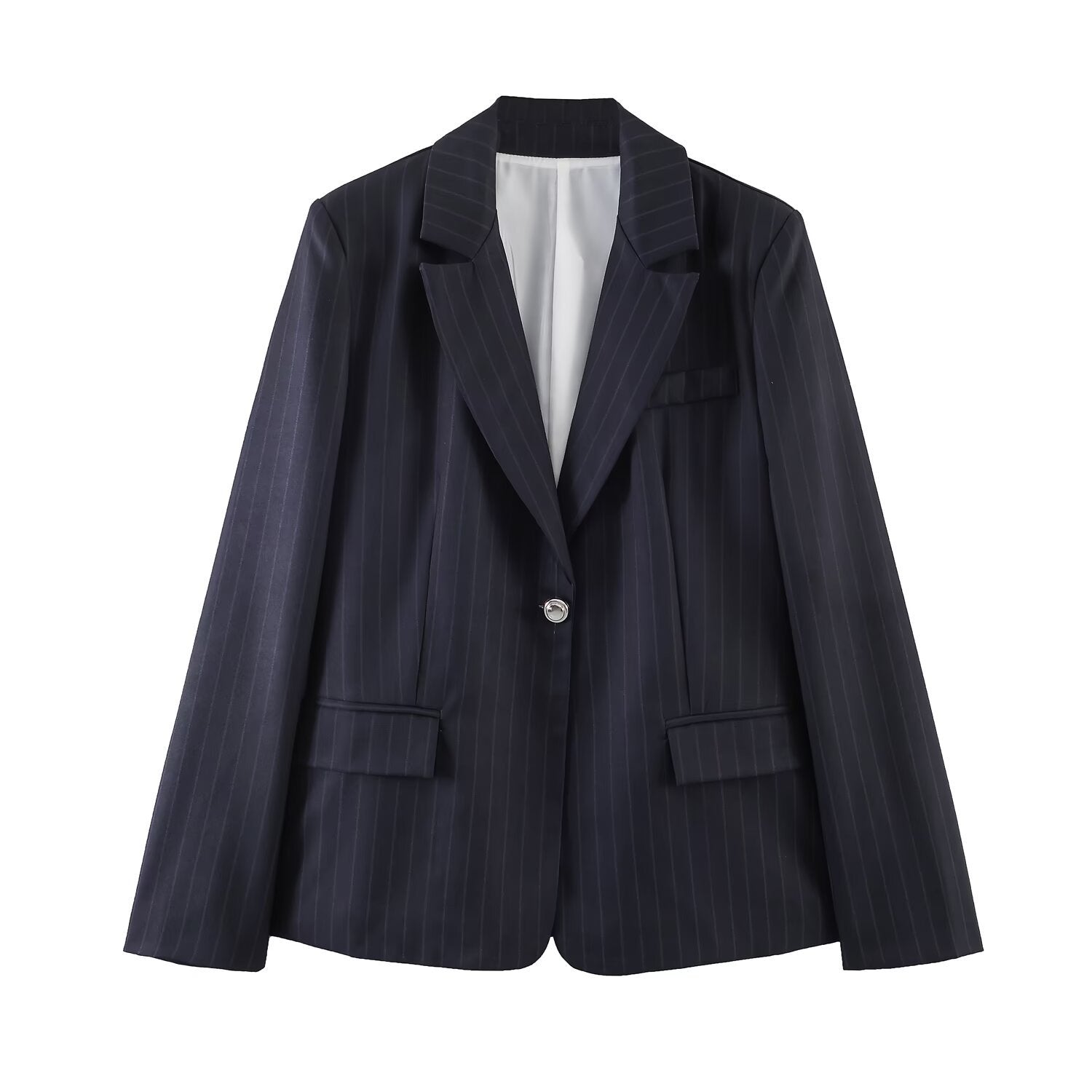 Women's Jacket Dark Navy Pinstripe BYMANYC ® New York WALL STREET PINSTRIPE TAILORED BLAZER - New Collection