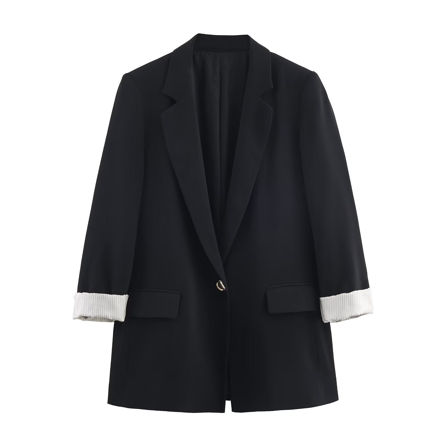 Women's Jacket Black Oversized Blazer BYMANYC ® New York WALL STREET STRIPED CUFFS - New Collection