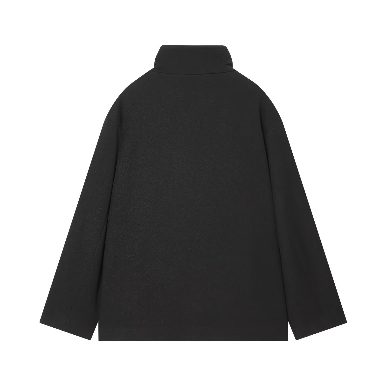 Women's Jacket Black Wool Blend High Collar BYMANYC ® New York SOHO ASYMMETRIC SHORT COAT - New Collection