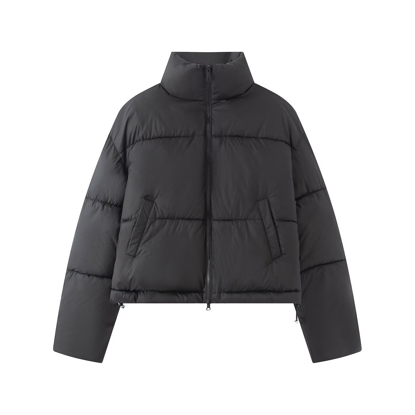 TitleWomen's Matte Black Short Puffer Jacket BYMANYC ® New York CONTEMPORARY VIBRANT MODERN FASHION - New Collection