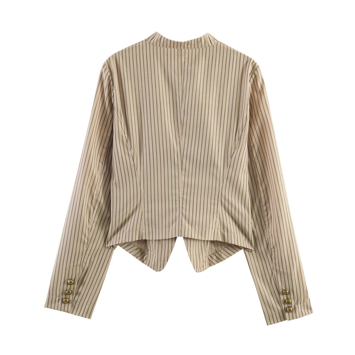 Women's Asymmetric Pinstripe Cropped Jacket BYMANYC ® New York CONTEMPORARY VIBRANT MODERN FASHION - New Collection