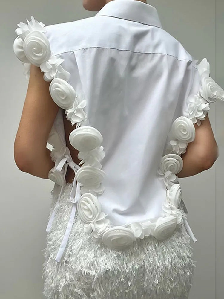3D Flower Splicing Shirt, MoMA | Women - BYMANYC ® New York - BYMANYC ® New York  