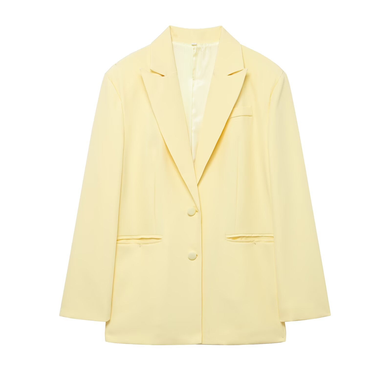 Women's Jacket Pastel Yellow Oversized Blazer BYMANYC ® New York WALL STREET LEMON SINGLE-BREASTED - New Collection