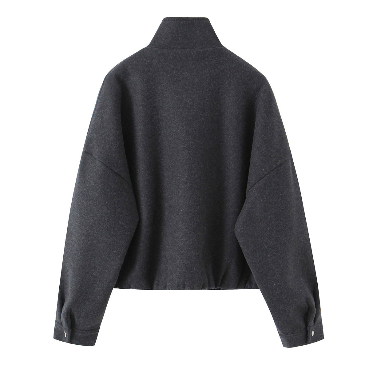 Women's Jacket Charcoal Grey Wool Blend BYMANYC ® New York SOHO HIGH COLLAR BOMBER - New Collection