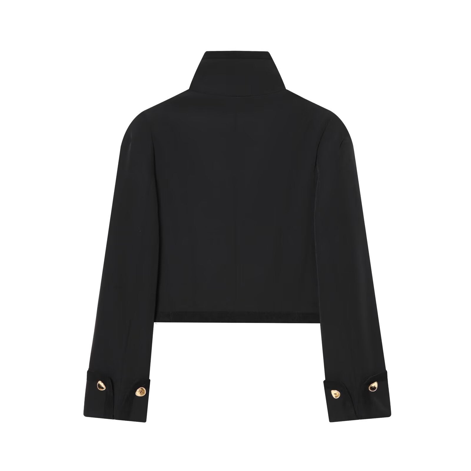Women's Jacket Black High Collar Cropped BYMANYC ® New York SOHO GOLD BUTTON CROPPED BLAZER - New Collection