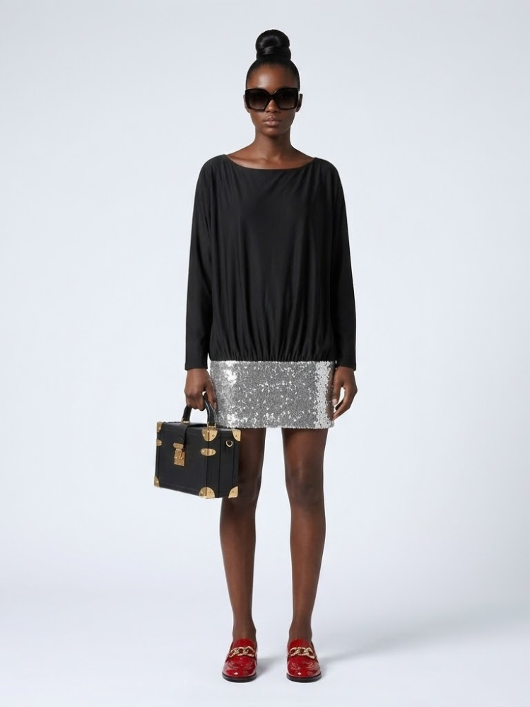  ASTOR Women's Black & Silver Dress Prêt-à-Porter BYMANYC ® New York  NYC Wholesale Boutique Inventory - No MOQ & Ready to Ship