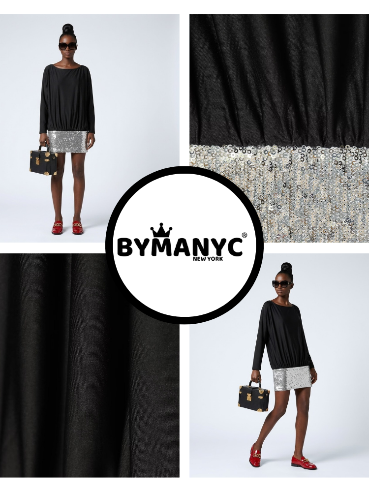  ASTOR Women's Black & Silver Dress Prêt-à-Porter BYMANYC ® New York  NYC Wholesale Boutique Inventory - No MOQ & Ready to Ship
