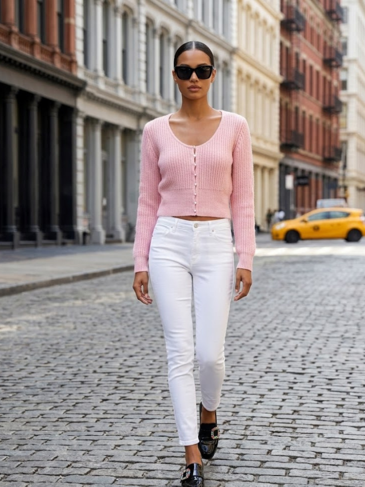 ASTOR Women's Pearl Button Cardigan Prêt-à-Porter BYMANYC ® New York - BYMANYC ® New York  