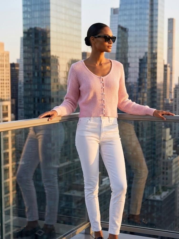 ASTOR Women's Pearl Button Cardigan Prêt-à-Porter BYMANYC ® New York - BYMANYC ® New York  