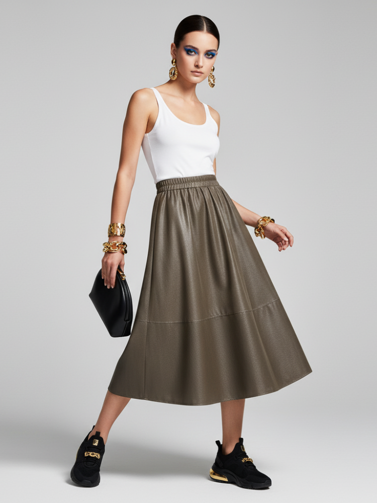  ATHLEISURE Midi Skirt ECO FASHION BYMANYC ® New York  NYC Wholesale Boutique Inventory - No MOQ & Ready to Ship
