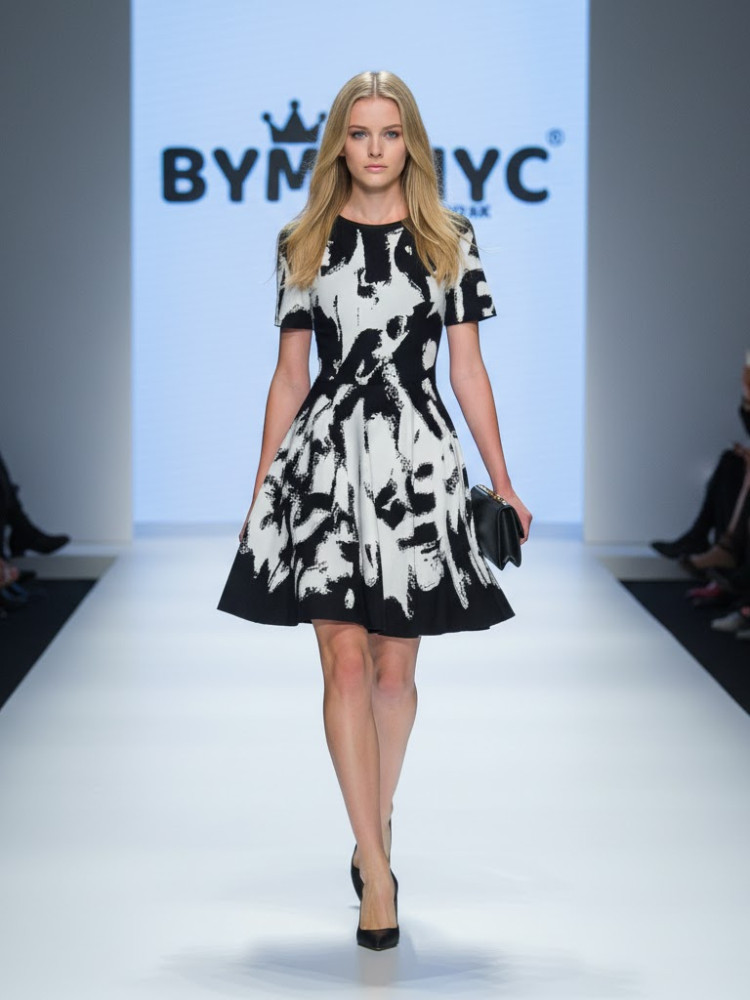 Abstract Print Mini Dress DUMBO: Prêt-à-Porter Line BYMANYC ® New York - BYMANYC ® New York  