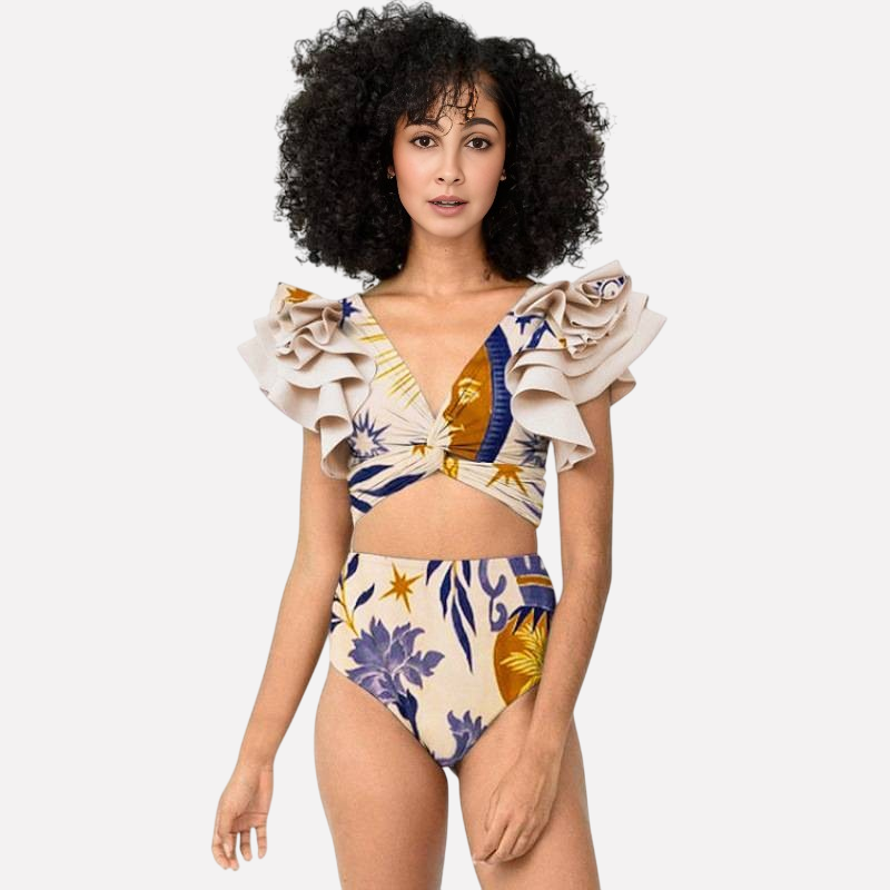 Animal Floral Print Bikini with Skirt For Women, Dumbo, BYMANYC New York. - BYMANYC ® New York  