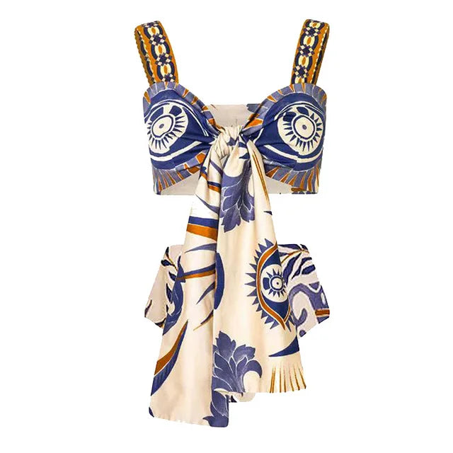 Animal Floral Print Bikini with Skirt For Women, Dumbo, BYMANYC New York. - BYMANYC ® New York  