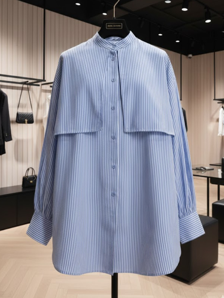 Architectural Striped Blouse • SULLIVAN New Collection BYMANYC ® New York - BYMANYC ® New York  