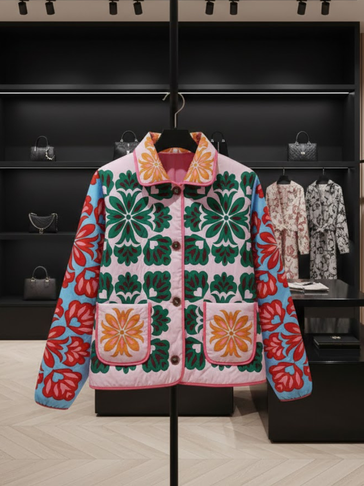  Artistic Floral Quilted Eco-Jacket • LIBERTY New Collection BYMANYC ® New York  NYC Wholesale Boutique Inventory - No MOQ & Ready to Ship