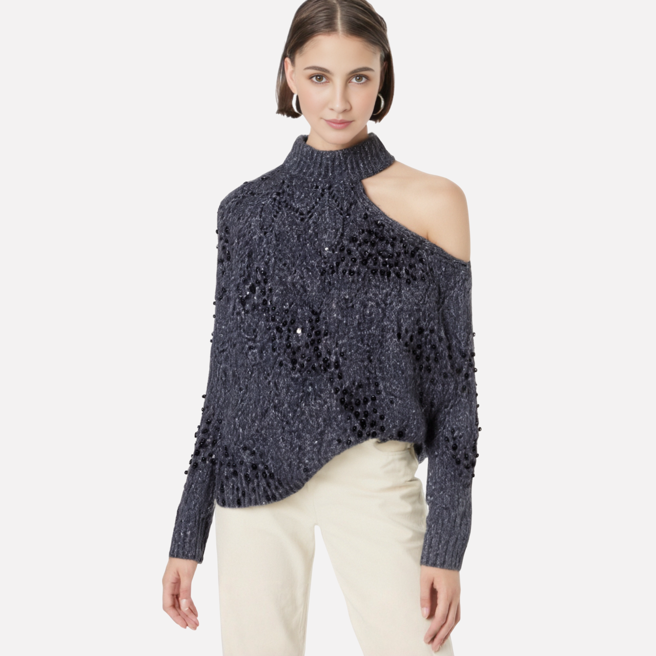Asymmetrical Off-Shoulder Sweater, Chelsea | Women - BYMANYC ® New York - BYMANYC ® New York  