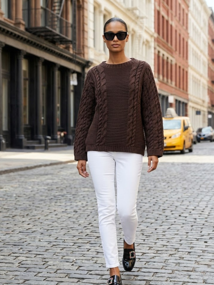  BOWERY Women's Cable-Knit Sweater Prêt-à-Porter BYMANYC ® New York  NYC Wholesale Boutique Inventory - No MOQ & Ready to Ship
