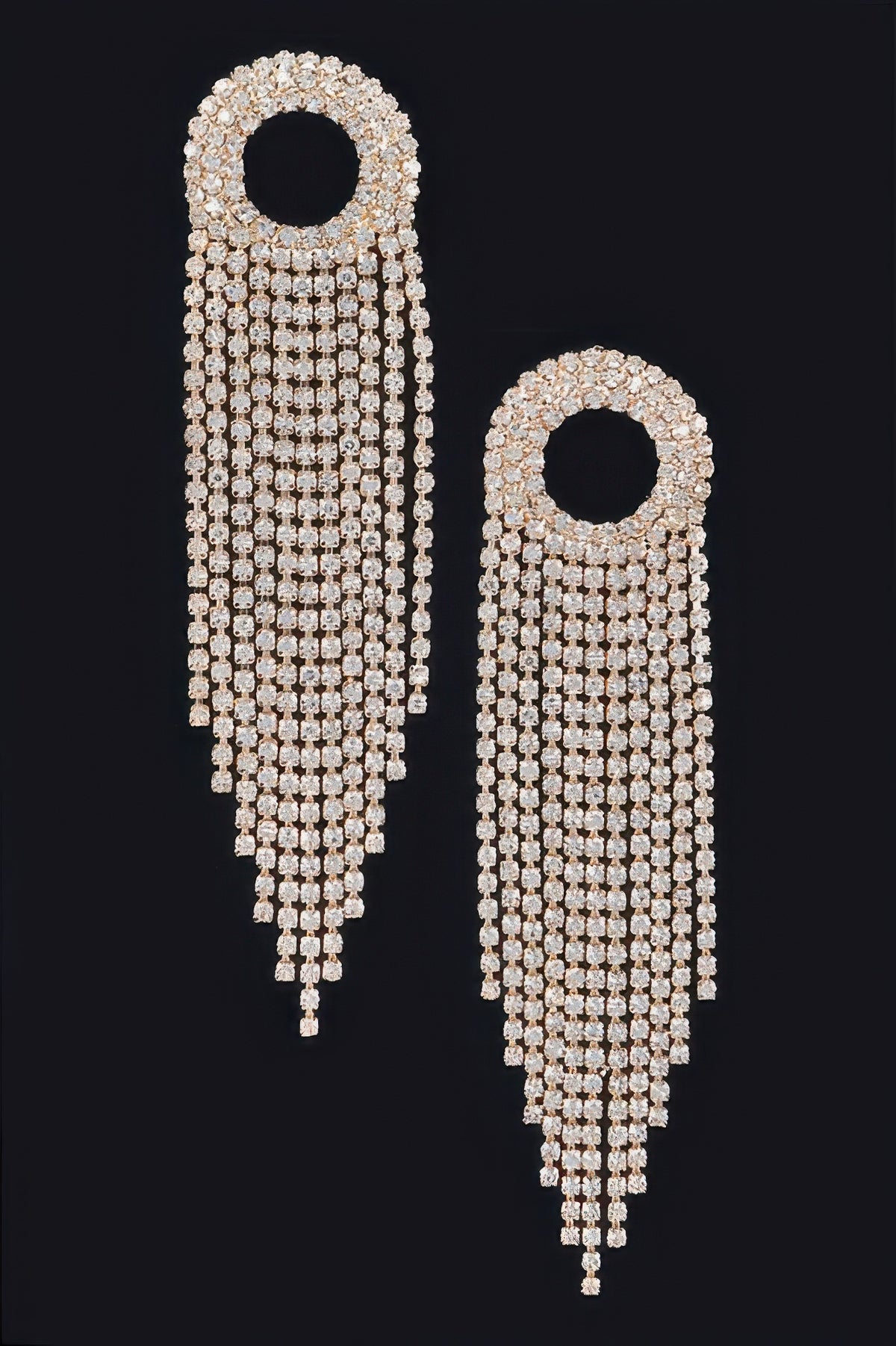  BROADWAY Rhinestone Fringe Drop Earrings: NYFW BYMANYC ® New York  NYC Wholesale Boutique Inventory - No MOQ & Ready to Ship
