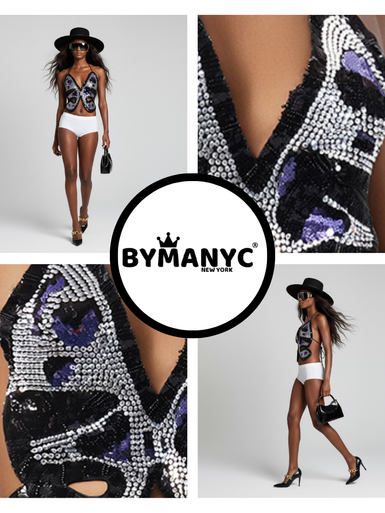 BROOKLYN Sequin Crop Top NYFW New Colecction BYMANYC ® New York  NYC Wholesale Boutique Inventory - No MOQ & Ready to Ship