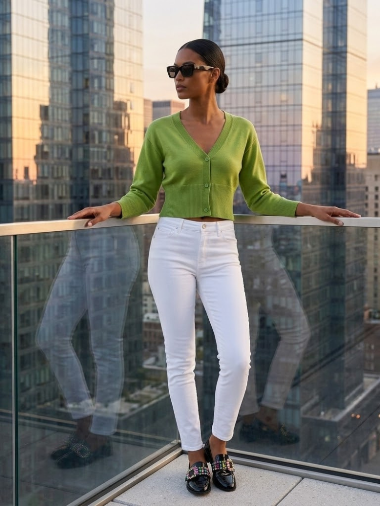  BRYANT Women's Green Knit Cardigan Prêt-à-Porter BYMANYC ® New York  NYC Wholesale Boutique Inventory - No MOQ & Ready to Ship