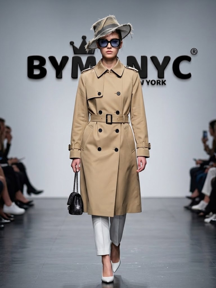 Women's Classic Double-Breasted Trench Coat BYMANYC ® New York CONTEMPORARY VIBRANT MODERN FASHION - New Collection