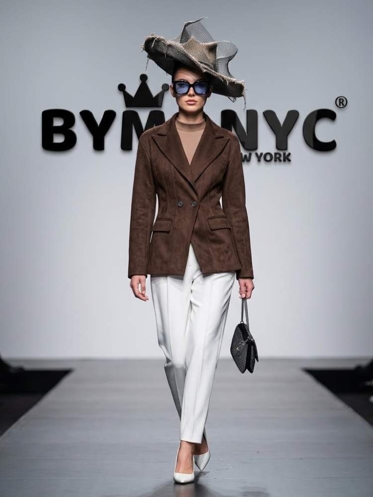 Women's Faux Suede Hourglass Blazer BYMANYC ® New York CONTEMPORARY VIBRANT MODERN FASHION - New Collection