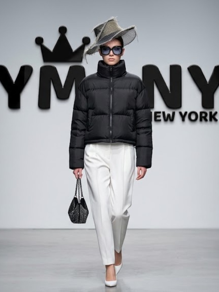 TitleWomen's Matte Black Short Puffer Jacket BYMANYC ® New York CONTEMPORARY VIBRANT MODERN FASHION - New Collection