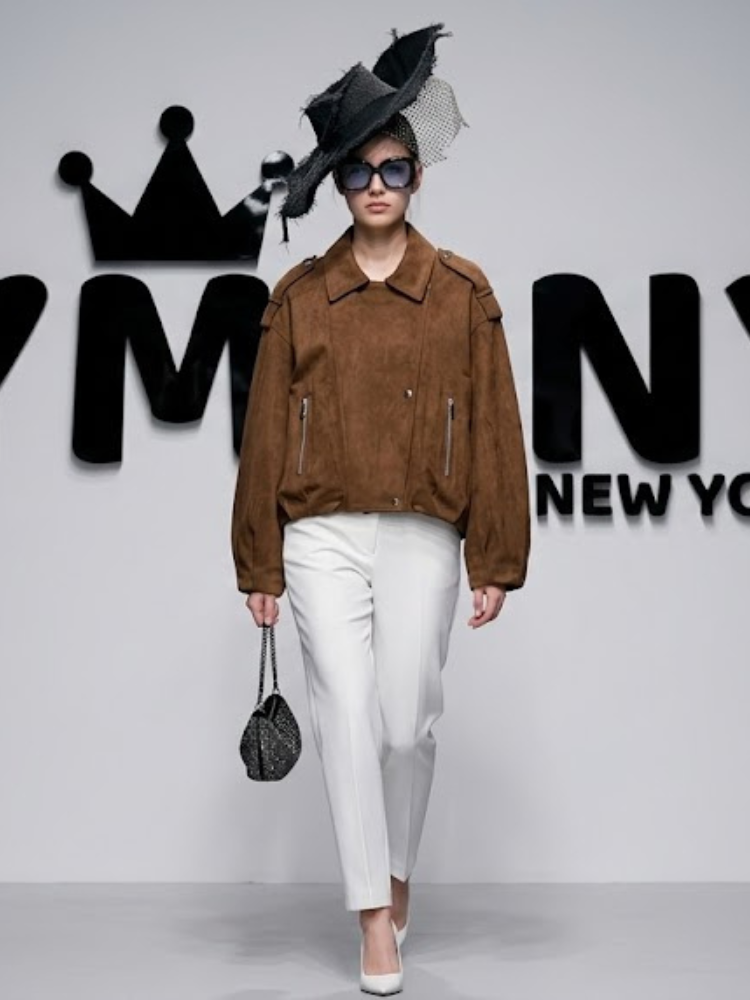 Women's Faux Suede Oversized Biker Jacket BYMANYC ® New York CONTEMPORARY VIBRANT MODERN FASHION - New Collection