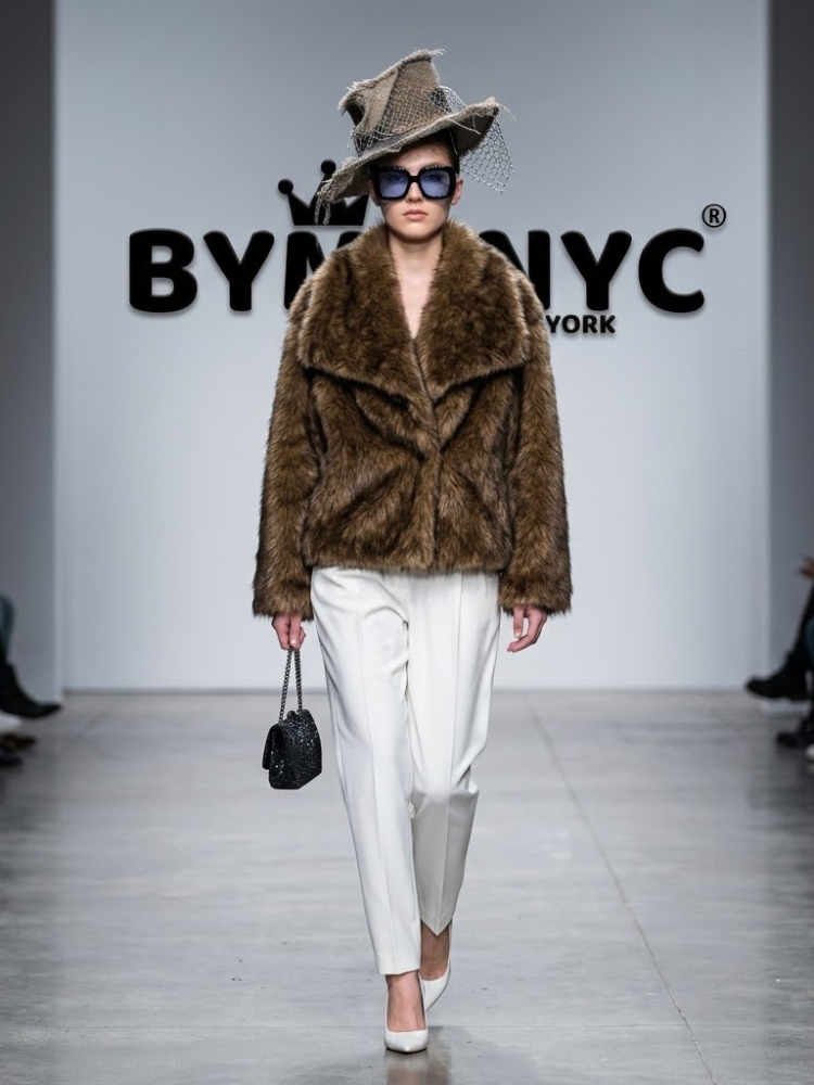 Women's Faux Fur Short Coat BYMANYC ® New York CONTEMPORARY VIBRANT MODERN FASHION - New Collection