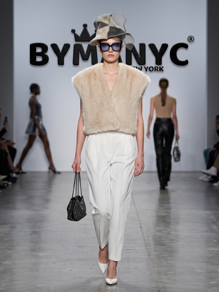 Women's Faux Fur Sleeveless Vest BYMANYC ® New York CONTEMPORARY VIBRANT MODERN FASHION - New Collection