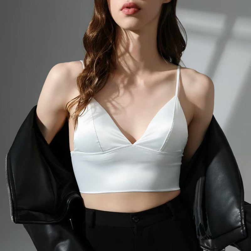 Backless Camisole Bralette with Triangle Cup and Thin Strap For Women, SoHo, BYMANYC New York. - BYMANYC ® New York  