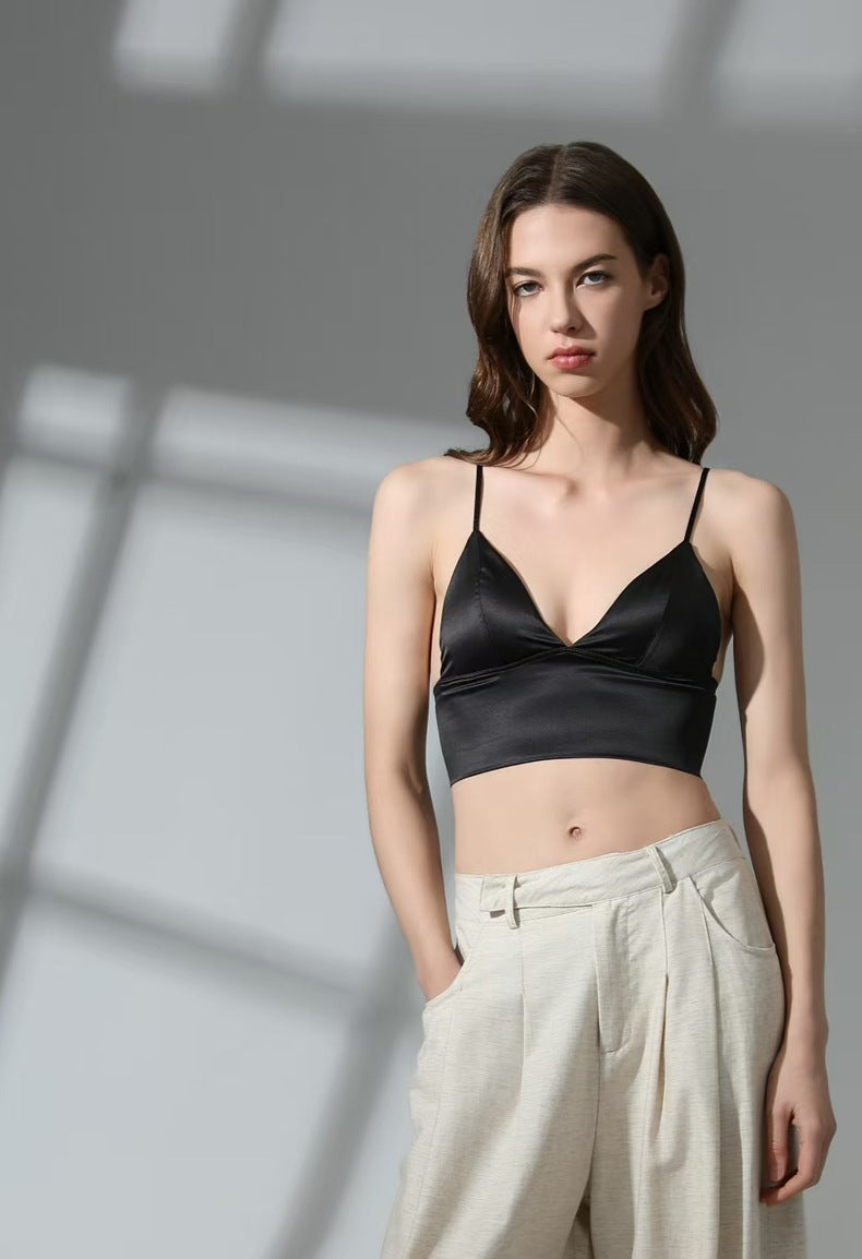 Backless Camisole Bralette with Triangle Cup and Thin Strap For Women, SoHo, BYMANYC New York. - BYMANYC ® New York  
