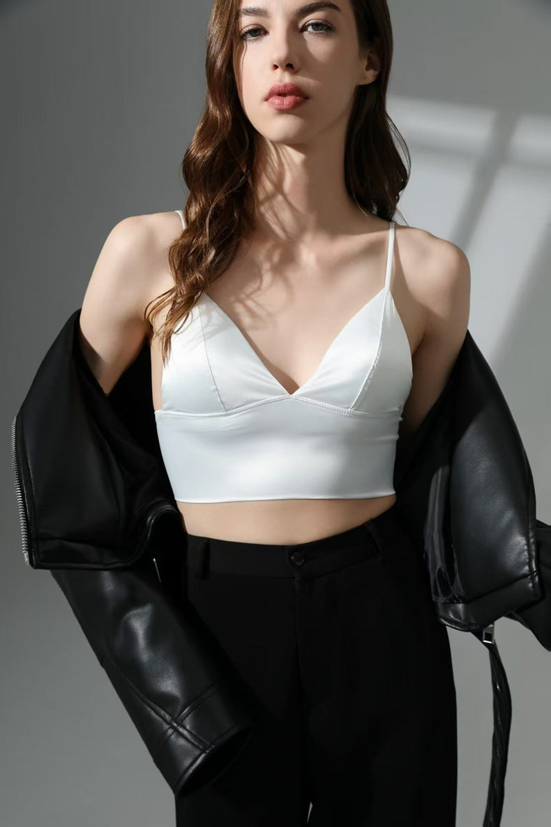 Backless Camisole Bralette with Triangle Cup and Thin Strap For Women, SoHo, BYMANYC New York. - BYMANYC ® New York  