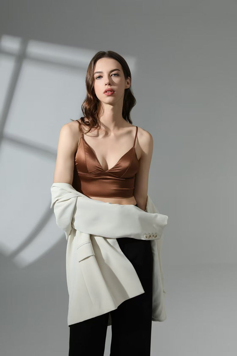Backless Camisole Bralette with Triangle Cup and Thin Strap For Women, SoHo, BYMANYC New York. - BYMANYC ® New York  