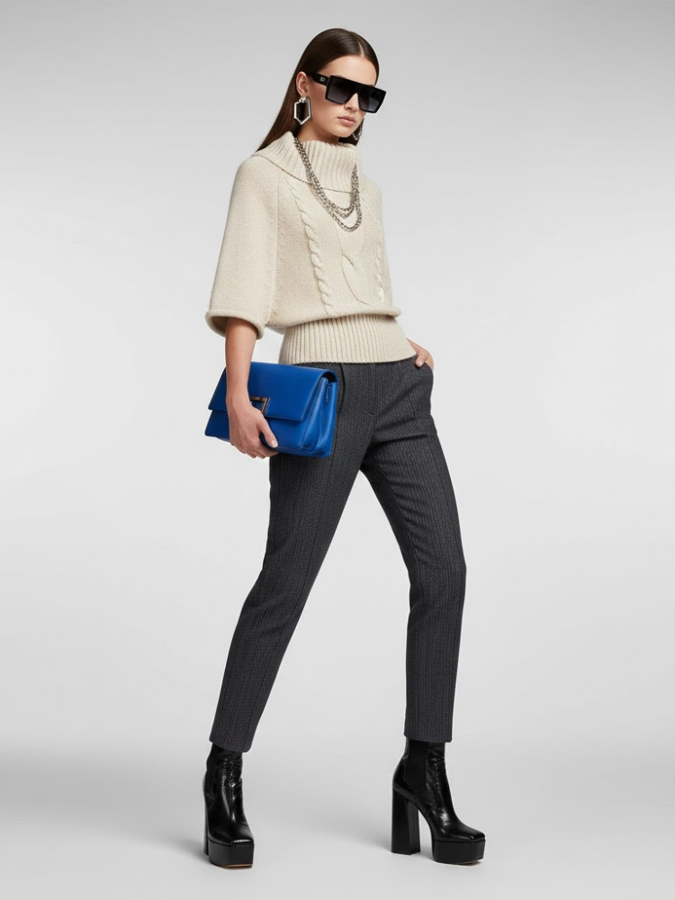 Beige Cable Knit Sweater HARLEM: New Colección COUTURE in NOLITA - BYMANYC ® New York - BYMANYC ® New York  