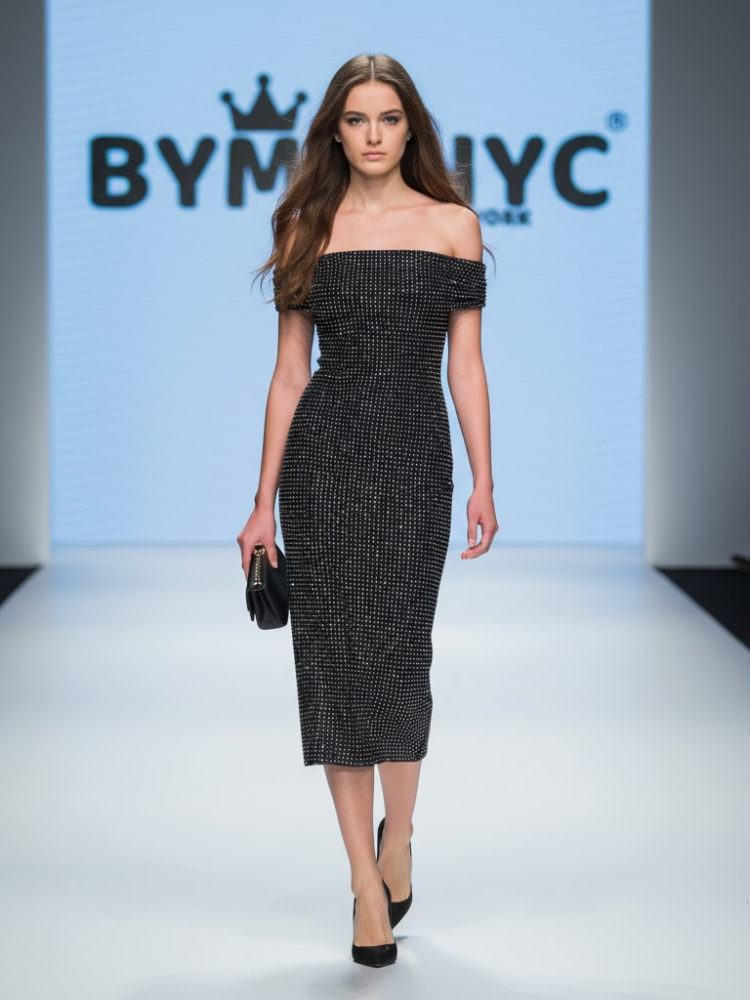  Black Midi Evening Dress GREENWICH: Prêt-à-Porter Line BYMANYC ® New York  NYC Wholesale Boutique Inventory - No MOQ & Ready to Ship