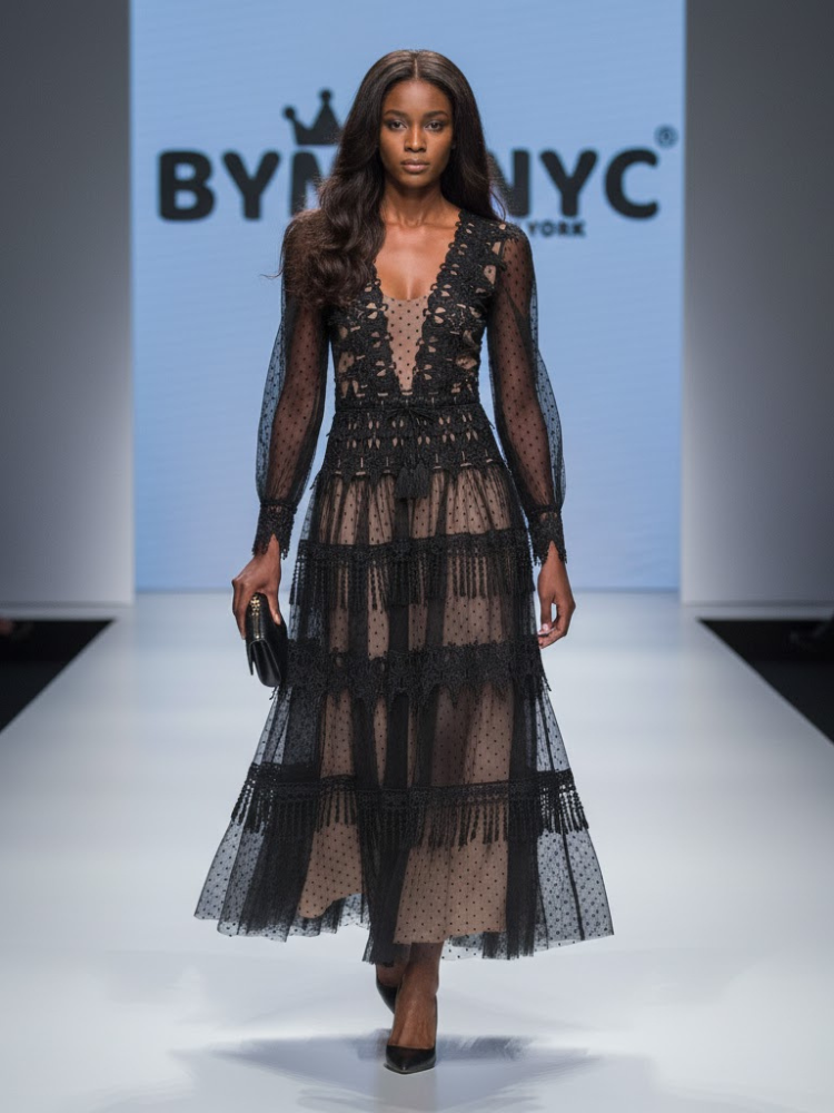 Black Midi Party Dress GRAMERCY: Prêt-à-Porter Line BYMANYC ® New York - BYMANYC ® New York  