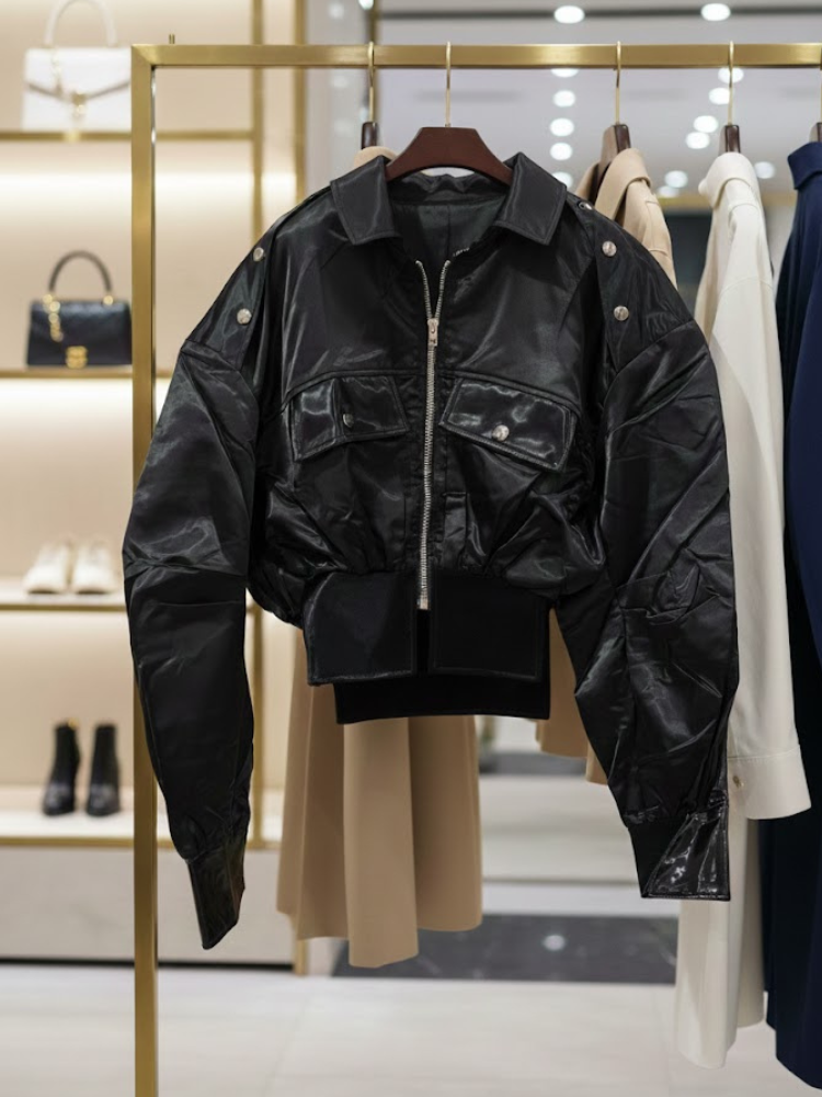 Black Motorcycle Style Jacket For Women, East Village, BYMANYC New York. - BYMANYC ® New York  