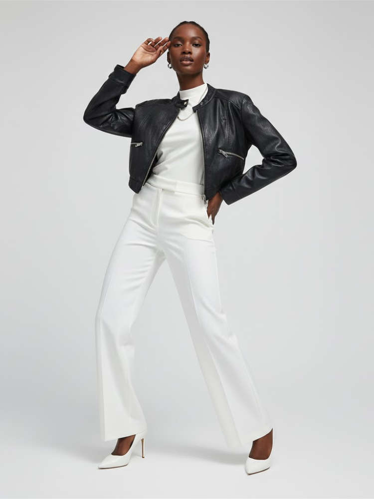 Black Vegan Leather Cropped Biker Jacket ELIZABETH: New Colección COUTURE in NOLITA - BYMANYC ® New York  NYC Wholesale Boutique Inventory - No MOQ & Ready to Ship