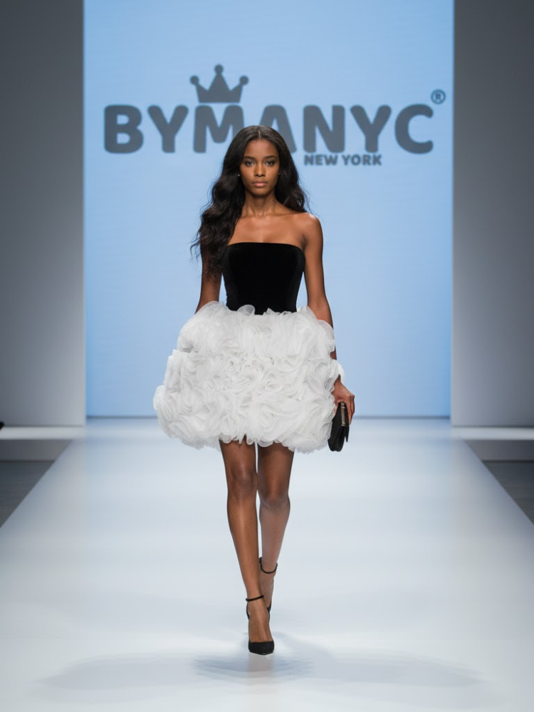Black and White Mini Party Dress NOMAD: Prêt-à-Porter Line BYMANYC ® New York - BYMANYC ® New York  