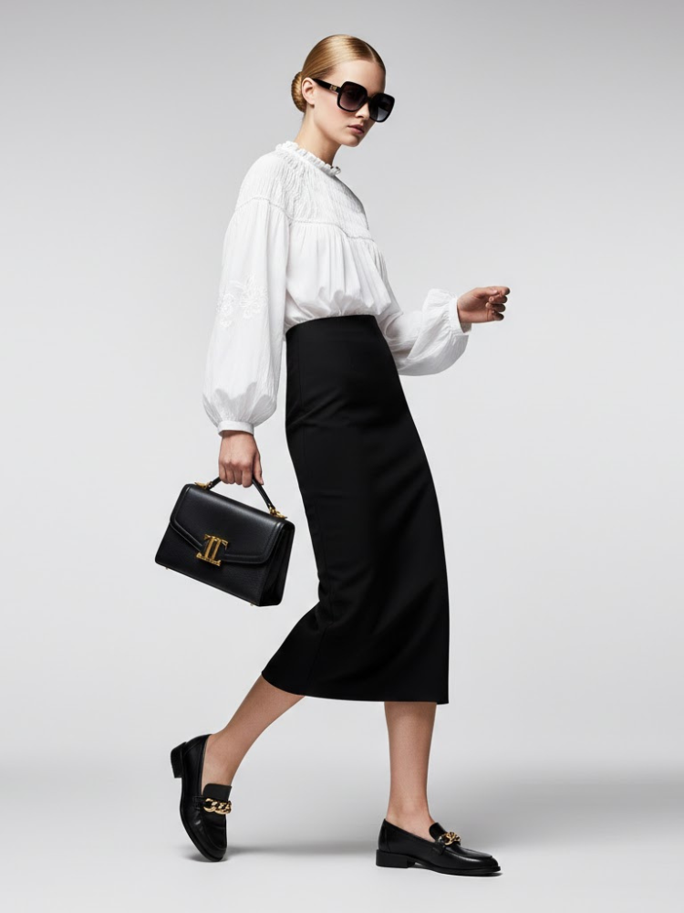 Bohemian White Cotton Blouse with Smocked Detail and Embroidery • BYMANYC ® New York - BYMANYC ® New York  