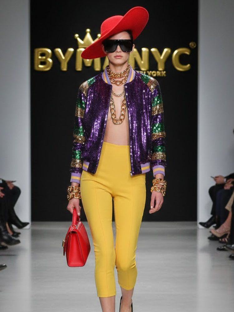  Bomber Jacket New Collection BYMANYC ® New York • "Night Glam" Multicolor Sequin  NYC Wholesale Boutique Inventory - No MOQ & Ready to Ship