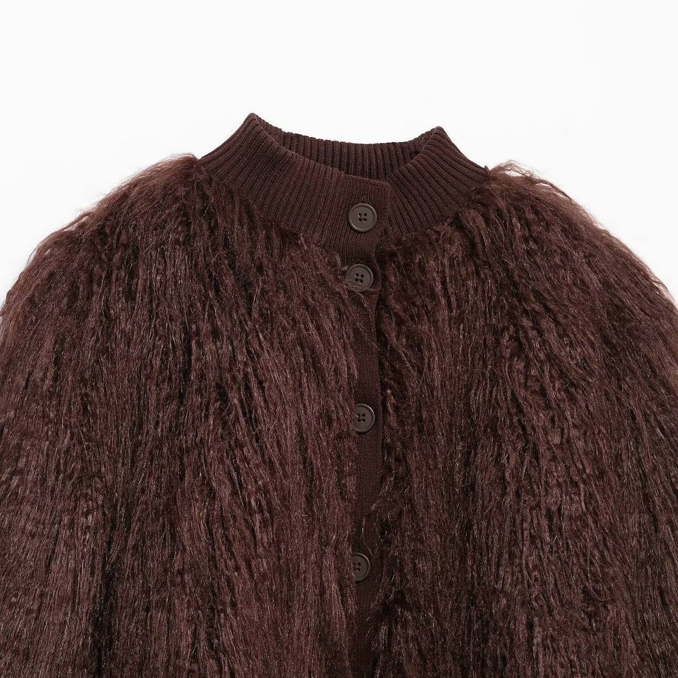 Brown Stand-Up Collar Jacket For Women, Gramercy, BYMANYC New York. - BYMANYC ® New York  