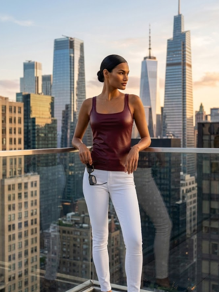  Burgundy HELLS KITCHEN Waxed Top Prêt-à-Porter BYMANYC ® New York  NYC Wholesale Boutique Inventory - No MOQ & Ready to Ship
