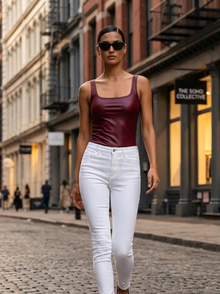  Burgundy HELLS KITCHEN Waxed Top Prêt-à-Porter BYMANYC ® New York  NYC Wholesale Boutique Inventory - No MOQ & Ready to Ship